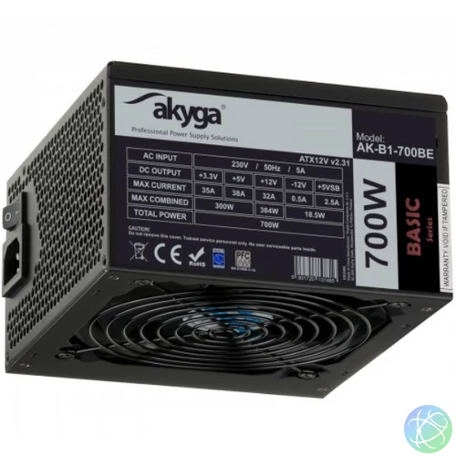 Akyga Basic 700W BLACK EDITION tápegység - AK-B1-700BE