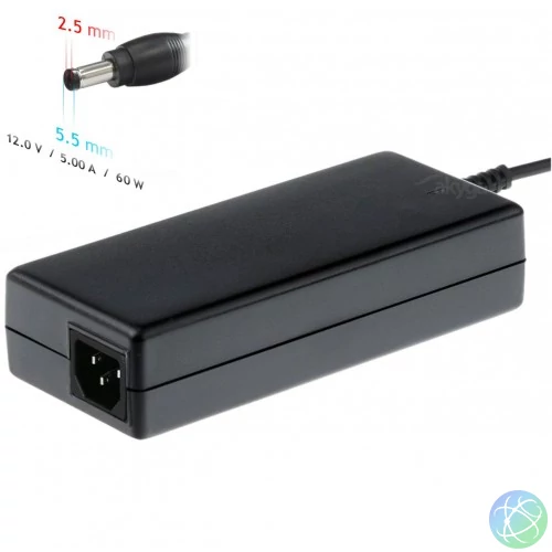 Akyga 12V / 5A 60W 5.5x2.5 mm notebook töltő adapter- AK-ND-30