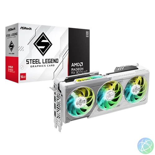ASRock AMD Radeon RX 9070 XT Steel Legend 16GB videokártya