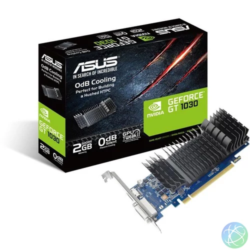 ASUS PCIE GT1030 2GB GDDR5 LP passzív videokártya