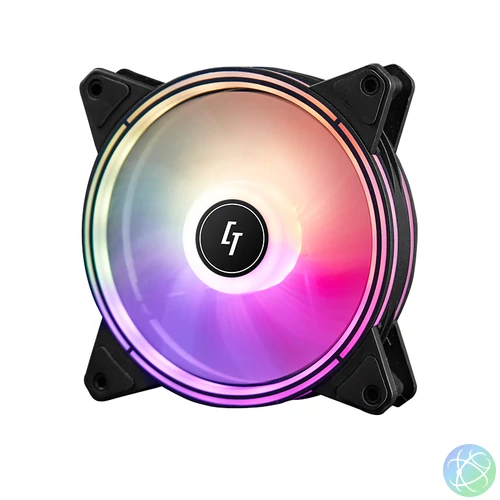 CHIEFTEC ARGB rendszerhűtő ventilátor, 12cm, ARGB LED, fekete