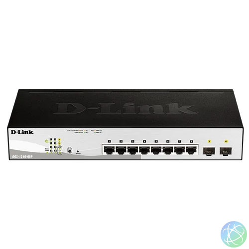 D-Link 8-port 10/100/1000 Gigabit PoE Smart Switch including 2 Combo 1000BaseT/S