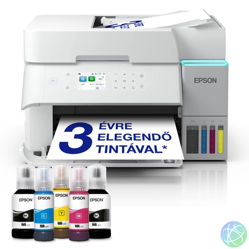 Epson EcoTank L6376 színes tintasugaras A4 MFP, ADF, duplex, LAN, WIFI, fehér