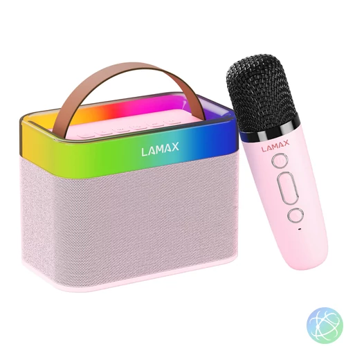 LAMAX KaraokeKid1 Pink 10W Gyerek karaoke szett vezeték nélküli mikrofonnal