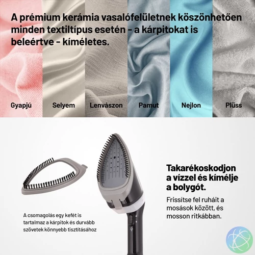 Lauben Handheld Steam Iron 1950BC Ruhagőzölő 1950 W teljesítmény,HorizIron® tech