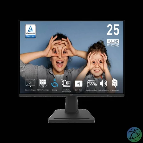 MSI PRO MP252 - 24.5" FHD IPS 100Hz monitor, fekete