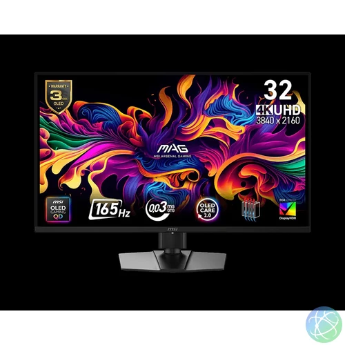 MSI MAG 322UP QD-OLED E16 - 31.5"  UHD QD-OLED 165Hz monitor, fekete