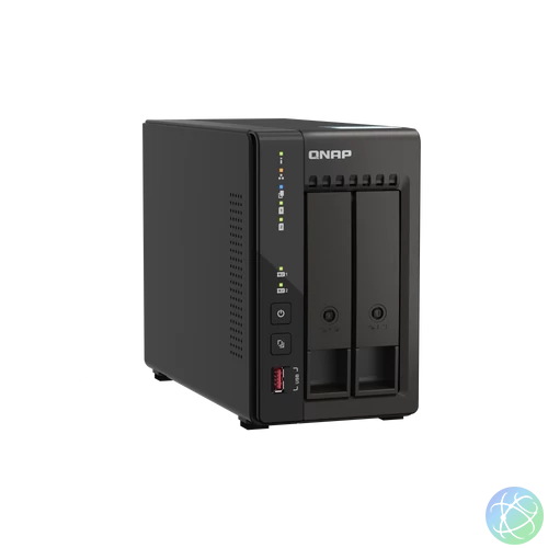 2-bay desktop NAS, Intel Celeron J6412 4C 2.0GHz, burst 2.6GHz, onboard 8GB RAM,