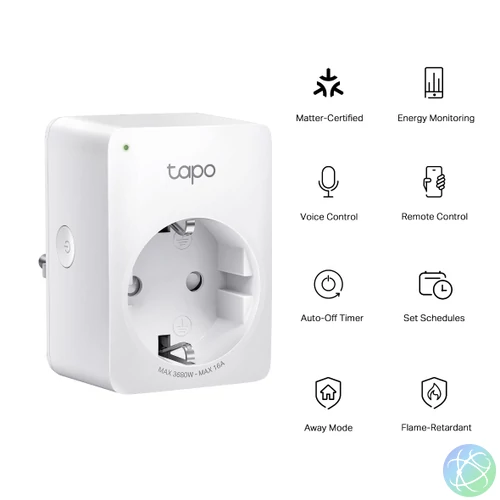 TP-LINK Tapo Tapo P110M Mini Okos Wi-Fi Konnektor fogyasztás mérővel