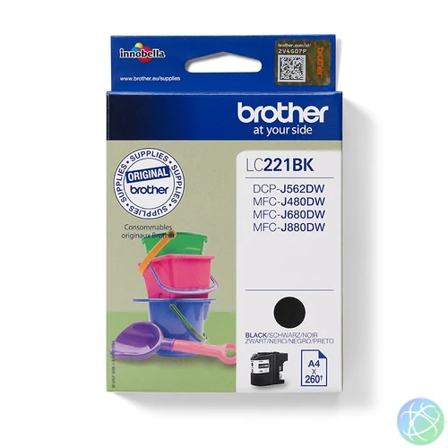 Brother LC221BK tintapatron 1 db Eredeti Fekete