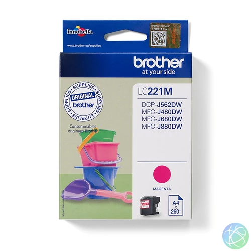 Brother LC221M tintapatron 1 db Eredeti Magenta