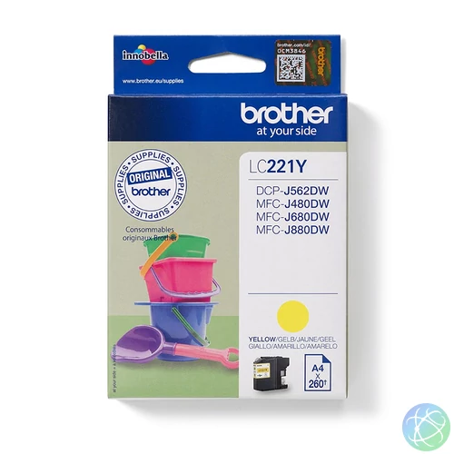 Brother LC221Y tintapatron 1 db Eredeti Sárga