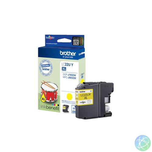 Brother LC22UY tintapatron 1 db Eredeti Nagy (XL) kapacitású Sárga
