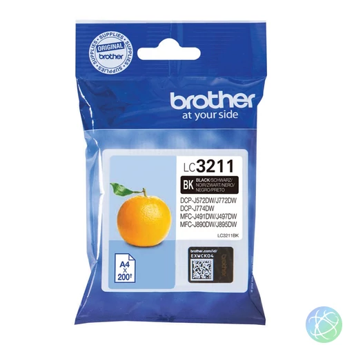 Brother LC3211BK tintapatron 1 db Eredeti Standard teljesítmény Fekete