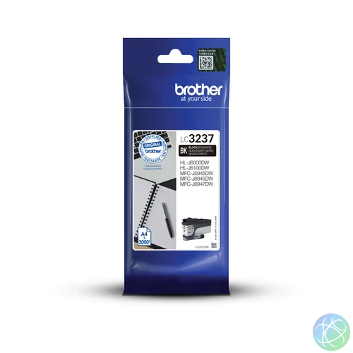 Brother LC3237BK tintapatron 1 db Eredeti Standard teljesítmény Fekete