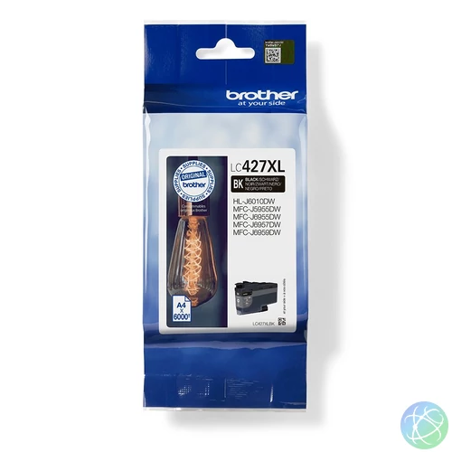 Brother LC-427XLBK tintapatron 1 db Eredeti Nagy (XL) kapacitású Fekete
