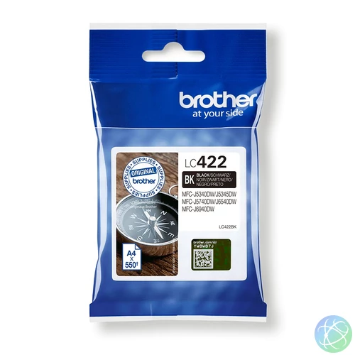 Brother LC422BK tintapatron 1 db Eredeti Fekete