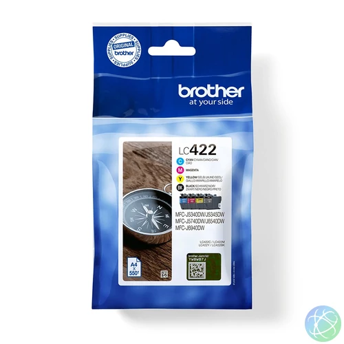 Brother LC422VAL tintapatron 4 db Eredeti Fekete, Cián, Magenta, Sárga