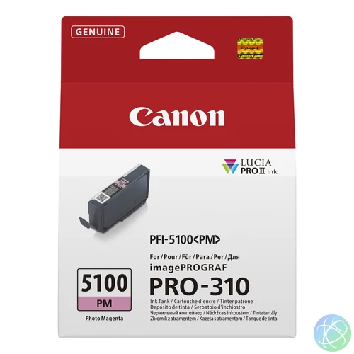 Canon PFI-5100 PM tintapatron 1 db Eredeti Fotó bíborvörös
