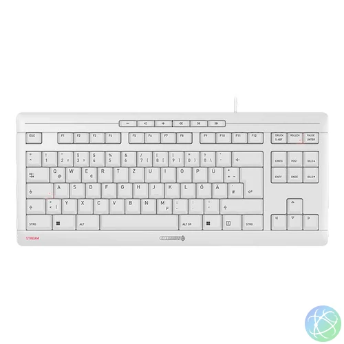 CHERRY STREAM KEYBOARD TKL billentyűzet Univerzális USB QWERTZ Német Fehér