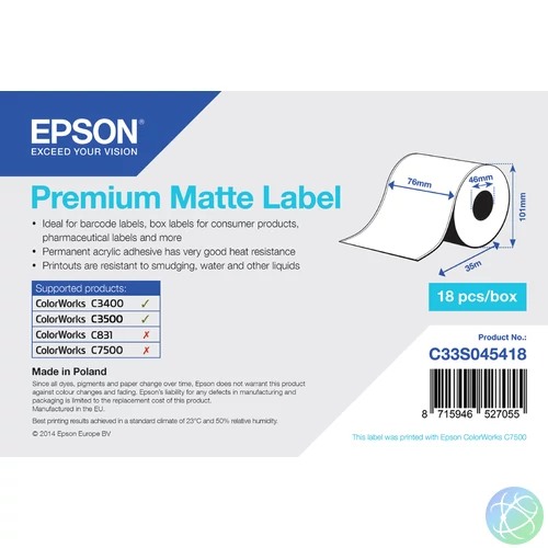Epson Premium, 76mm x 35m, 163 g/m2