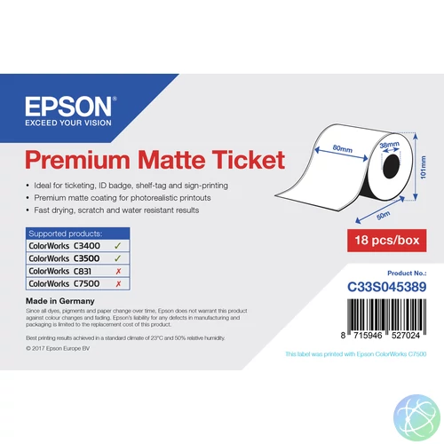 Epson Premium, 80mm x 50m, 107 g/m2