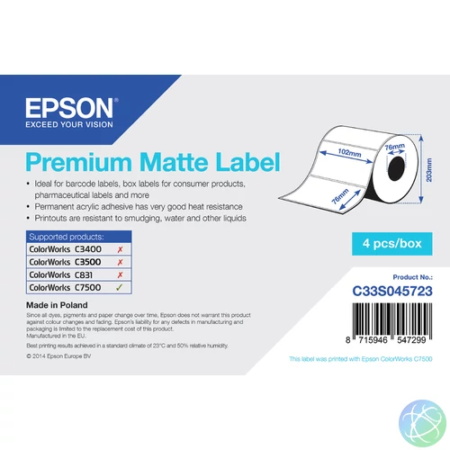 Epson Premium Matte Label Fehér