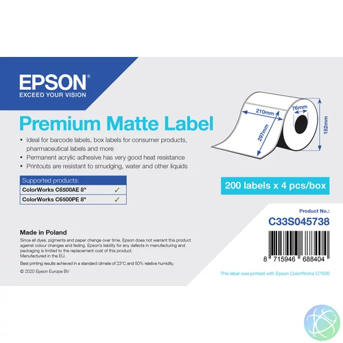 Epson C33S045738 nyomtató címke Öntapadós nyomtatócimke