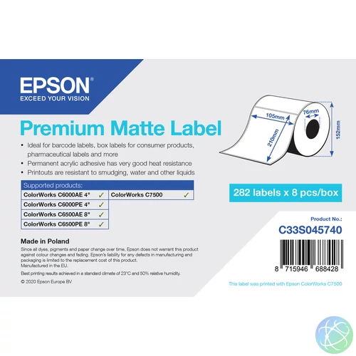 Epson C33S045740 nyomtató címke Öntapadós nyomtatócimke