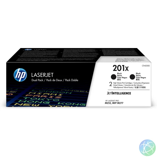 HP 201X 2 darabos nagy kapacitású fekete eredeti LaserJet tonerkazetta