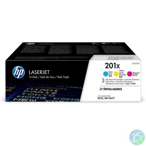 HP 201X 3 darabos nagy kapacitású ciánkék/bíbor/sárga eredeti LaserJet tonerkazetta