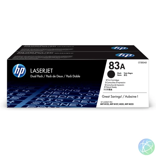 HP 83A 2 darabos fekete eredeti LaserJet tonerkazetta