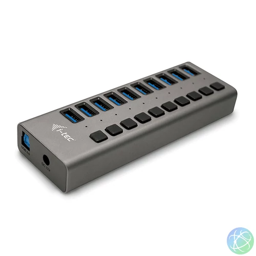 i-tec U3CHARGEHUB10 mobiltelefon töltő Univerzális Szürke Váltakozó áram Gyorstöltés Beltéri