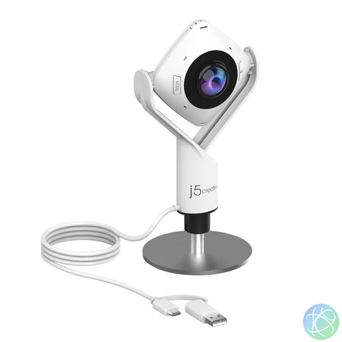 j5create JVCU360 webkamera 2,07 MP 1920 x 1080 pixelek USB 2.0 Fekete, Fehér