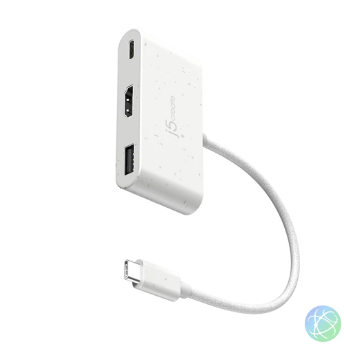 j5create JCA379EW-N hálózati csatlakozó USB C-típus 5000 Mbit/s Fehér