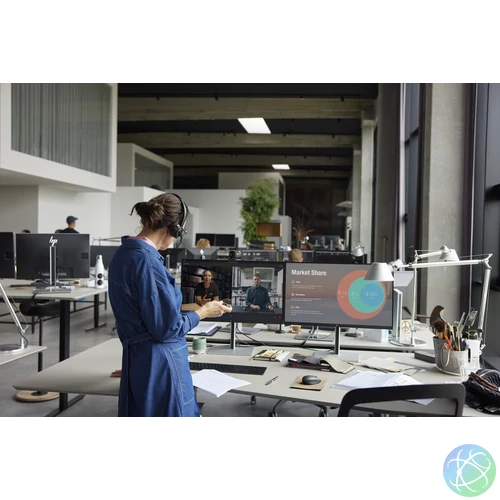 HP Poly Savi 8410 Office monaurális DECT 1880–1900 MHz-es headset Microsoft Teams-tanúsítvánnyal