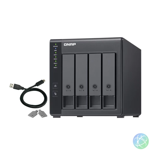 QNAP TR-004 tárolóegység burkolat HDD/SSD ház Fekete 2.5/3.5"