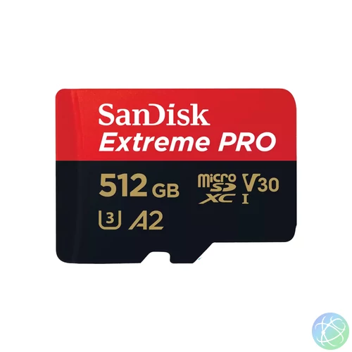 EXTREME PRO MICROSDXC 512GB+SD ADAPTER 200MB/S 140MB/S A2 C10 V
