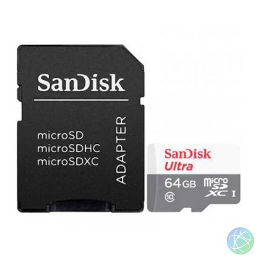 64GB SANDISK ULTRA MICROSDXC + SD ADAPTER 100MB/S CLAS 10 UHS-I