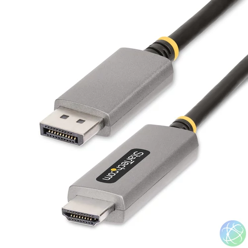 StarTech.com 133DISPLAYPORTHDMI21 video átalakító kábel 2 M DisplayPort HDMI Fekete, Ezüst