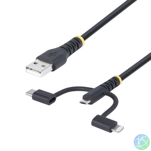 StarTech.com RLTCUB1MBK USB kábel USB 2.0 1 M USB A Micro-USB B Fekete