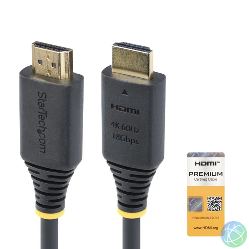 StarTech.com HDMI2-CABLE-4K60-50C HDMI kábel 0,5 M HDMI A-típus (Standard) Fekete