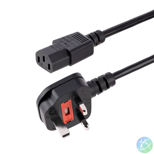 StarTech.com PXT101UK3M tápkábel Fekete 3 M C13 csatlakozó BS 1363