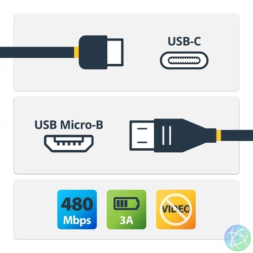 StarTech.com USB2CUB2M USB kábel USB 2.0 2 M USB C Micro-USB B Fekete