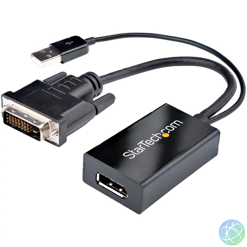 StarTech.com DVI2DP2 video átalakító kábel 0,254 M DVI-D DisplayPort Fekete