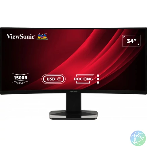ViewSonic VG3419C 34” UWQHD ultraszéles ívelt monitor beépített dokkolóállomással
