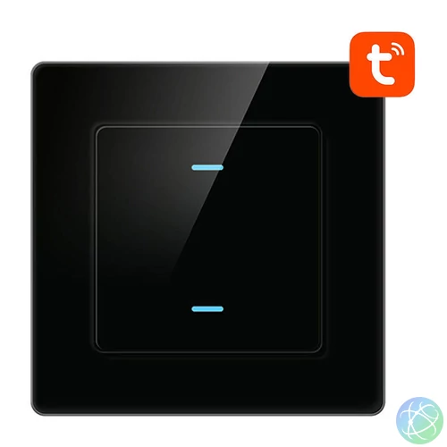 Érintőkapcsoló WiFi Avatto N-TS10-B2 Double TUYA (fekete)