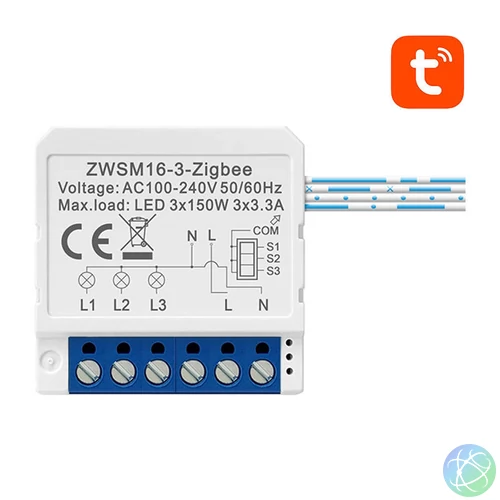 ZigBee Avatto ZWSM16-W3 TUYA intelligens aljzat kapcsoló