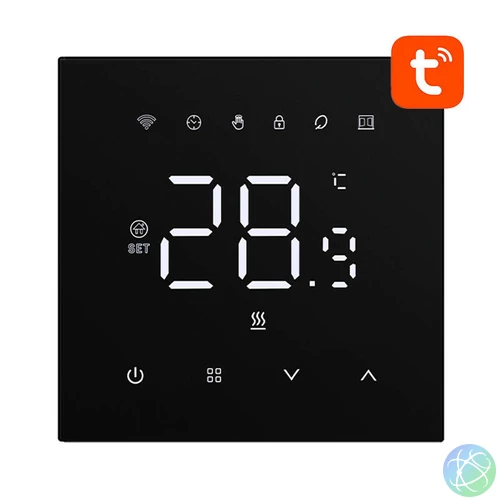 Intelligens termosztát Avatto WT410-16A-B elektromos fűtés 16A WiFi