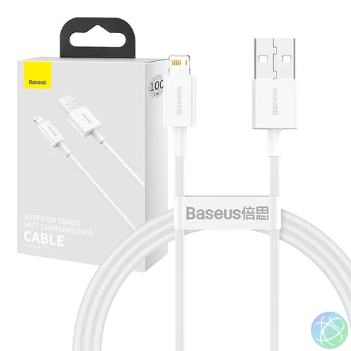 Baseus Superior Series USB-Lightning kábel, 2,4 A, 1 m (fehér)